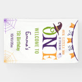 我々の小さなブーを1つ、ハロウィーン1歳の誕生日 横断幕 (横)