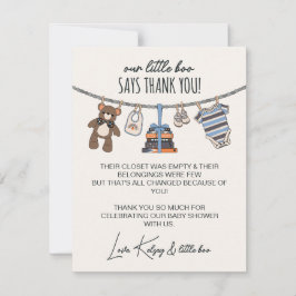 我々の小さなブー少年ハロウィーン赤ちゃんシャワー サンキューカード