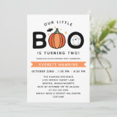 我々の小さなブー白ハロウィーン誕生日パーティー 招待状 (スタンド正面)