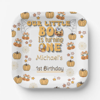 我々の小さなブー1つの最初のハロウィーンの誕生日 ペーパープレート