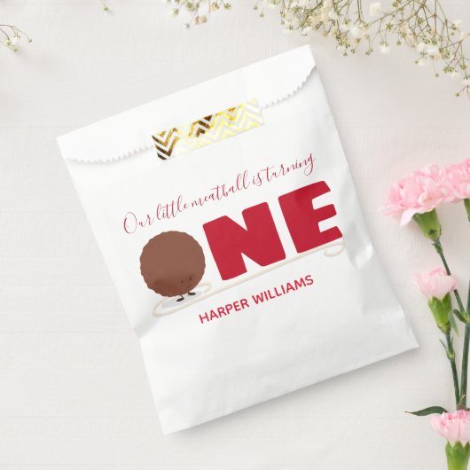 我々の小さなミートボールが1つ最初の誕生日を回す フェイバーバッグ (封をした状態)