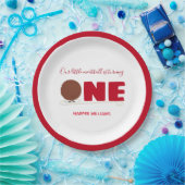 我々の小さなミートボールが1歳の誕生日を飾る ペーパープレート (パーティー)