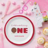 我々の小さなミートボールが1歳の誕生日を飾る ペーパープレート (パーティー)