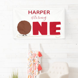 我々の小さなミートボールが1歳の誕生日を飾る 横断幕