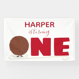 我々の小さなミートボールが1歳の誕生日を飾る 横断幕