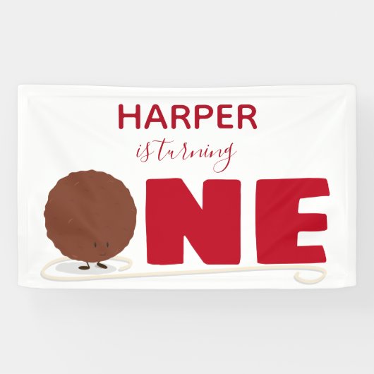 我々の小さなミートボールが1歳の誕生日を飾る 横断幕 (横)