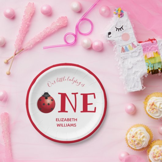 我々の小さなレディバグ1の最初の誕生日パーティー ペーパープレート (パーティー)