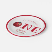 我々の小さなレディバグ1の最初の誕生日パーティー ペーパープレート (アングル)