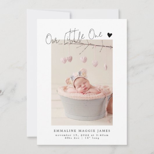 我々の小さな一モダン人の誕生の発表 案内状 (正面)