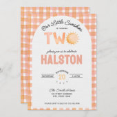 我々の小さな太陽の光は二つある | ボホ誕生日招待状 招待状 (正面/裏面)