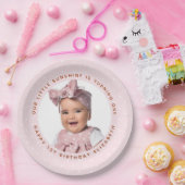 我々の小さな太陽の光は1つの女の子の誕生日写真 ペーパープレート (パーティー)
