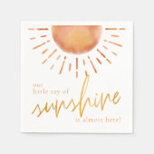 我々の小さな太陽の光 |赤ちゃんシャワー スタンダードカクテルナプキン (正面)