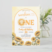 我々の小さな太陽は1つの夏のテーマ最初の誕生日 招待状 (スタンド正面)