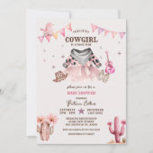 我々の小さな女性のカーボーイウェスタン赤ちゃんシャワー 招待状 (正面)