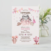 我々の小さな女性のカーボーイウェスタン赤ちゃんシャワー 招待状 (スタンド正面)