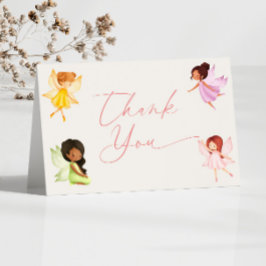 我々の小さな妖精の魅力庭園の誕生日パーティー サンキューカード