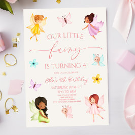 我々の小さな妖精の魅力庭園の誕生日パーティー 招待状