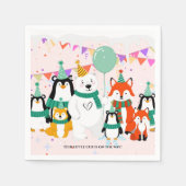 我々の小さな子犬 | 北極動物赤ちゃんシャワー スタンダードカクテルナプキン (正面)