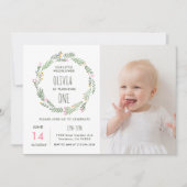 我々の小さな山（やま）の花が1歳の誕生日を迎える 招待状 (正面)