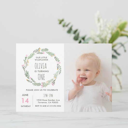 我々の小さな山（やま）の花が1歳の誕生日を迎える 招待状 (スタンド正面)