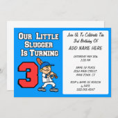 我々の小さな強打者は3回転している 招待状 (正面/裏面)