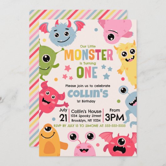 我々の小さな怪物はチューリング1だ 招待状 (正面/裏面)