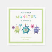 我々の小さな怪物 |カラフル3体のモンスター スタンダードカクテルナプキン (正面)