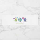 我々の小さな怪物 |カラフル3体のモンスター ペットボトルラベル (シングルラベル)