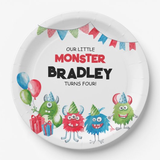 我々の小さな怪物 |誕生日パーティー ペーパープレート (正面)
