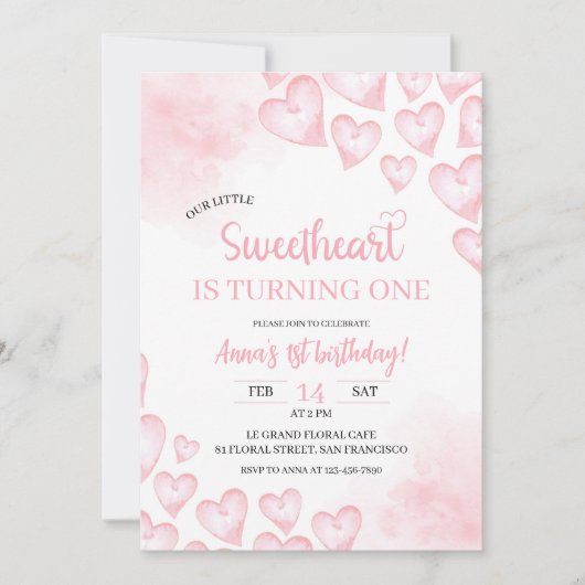 我々の小さな恋人が一つの誕生日を回す 招待状 (正面)