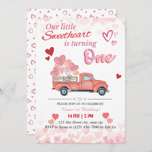 我々の小さな恋人が一人を回している 招待状 (正面/裏面)