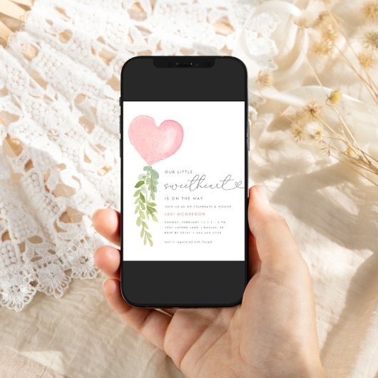 我々の小さな恋人 |バレンタインの赤ちゃんシャワー 招待状