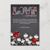 我々の小さな愛のバグchalkboard赤ちゃんシャワー エンクロージャーカード (正面)