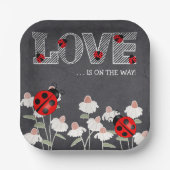 我々の小さな愛のバグchalkboard赤ちゃんシャワー ペーパープレート (正面)