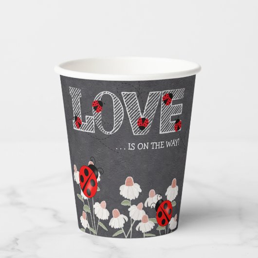 我々の小さな愛のバグchalkboard赤ちゃんシャワー 紙コップ (正面)