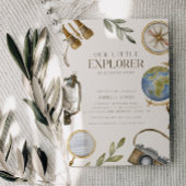 我々の小さな探検家 |アドベンチャーが赤ちゃんシャワーを待つ 招待状