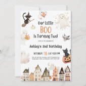 我々の小さな本は二つになった | ハロウィーン誕生日 招待状 (正面)