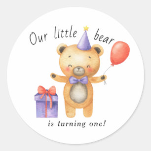我々の小さな熊は一つの子供の誕生日を回している ラウンドシール