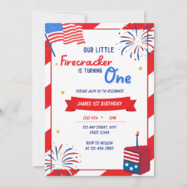 我々の小さな爆竹は一つの誕生日を回している 招待状