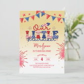 我々の小さな爆竹イエロー1st誕生日パーティー 招待状 (スタンド正面)