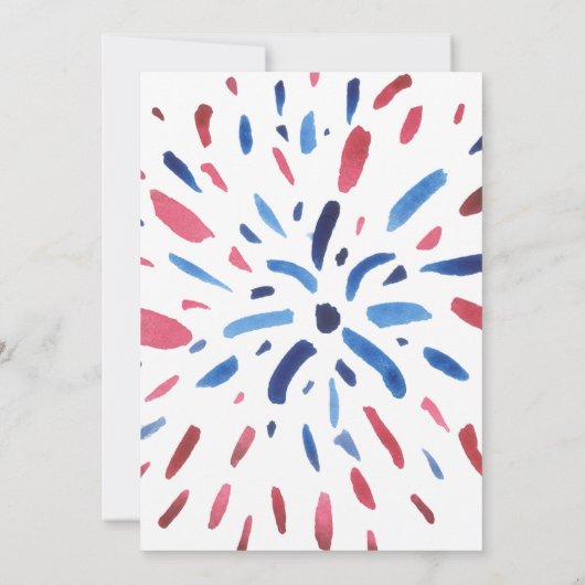 我々の小さな爆竹7月4日の子供の誕生日 招待状 (裏面)