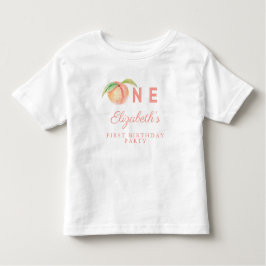 我々の小さな甘いピーチワンベビーファースト誕生日 トドラーTシャツ