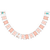 我々の小さな甘いピーチワンベビーファースト誕生日 バンティングフラッグ (全)