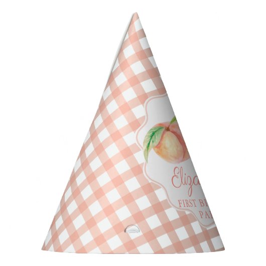 我々の小さな甘いピーチワンベビーファースト誕生日 パーティーハット (左)