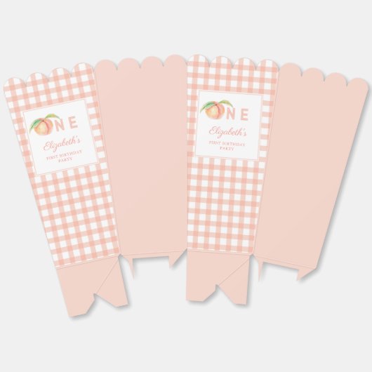 我々の小さな甘いピーチワンベビーファースト誕生日 フェイバーボックス (見開き)