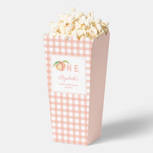 我々の小さな甘いピーチワンベビーファースト誕生日 フェイバーボックス (はじけた状態)