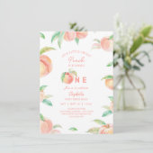 我々の小さな甘いピーチワンベビーファースト誕生日 招待状 (スタンド正面)