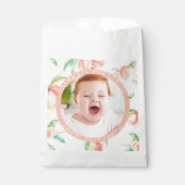 我々の小さな甘い桃は1つの女の子ファースト誕生日 フェイバーバッグ (正面)