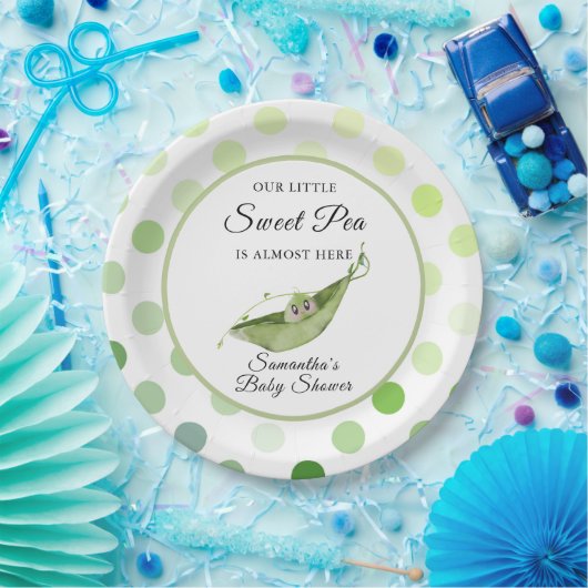 我々の小さな甘い豆はほとんどここにシャワー ペーパープレート (パーティー)