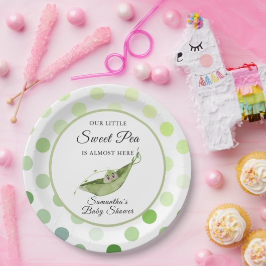 我々の小さな甘い豆はほとんどここにシャワー ペーパープレート (パーティー)